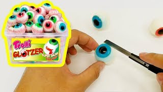 Cutting Troll Eyes Glotzer Sugar Candies and Unboxing [upl. by Anaitit]