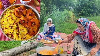 Delicious ZERESHK POLO MORGH Recipe Barberry Pilaf amp Chicken ASMR cooking rice cultivation [upl. by Arrad]