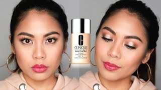 CLINIQUE Even Better Foundation amp Airbrush Concealer FIRST IMPRESSION REVIEW  DEMO [upl. by Jemimah]