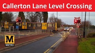 Callerton Lane Level Crossing  Tyne and Wear Metro  Woolsington Newcastle upon Tyne [upl. by Jonathan]