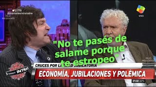 Milei casi a las piñas con un desubicadoquotVení a partirme la nariz viejo acabadoquotIntratabl250418 [upl. by Eeresed336]