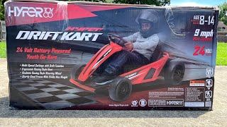 Hyper 24V Drift Go Kart Unboxing Review and Ride with time stamps in description [upl. by Ahtan323]