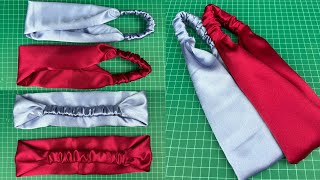 DIY headband  How to make Satin fabric headband Easy Make headband [upl. by Ardnasil247]