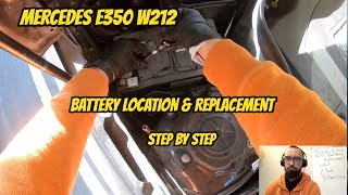 Mercedes E350 battery replacement and location Step by Step DIY change size 48 and 49 W212 EClass [upl. by Greenwell]