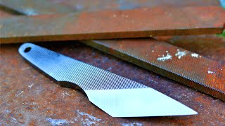 Knife making  making a simple Japanese Kiridashi from an old file [upl. by Jarid93]