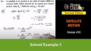 Class 11 Physics  Satellite Motion  3 Solved Example1 on Satellite Motion  For JEE amp NEET [upl. by Akaenahs]