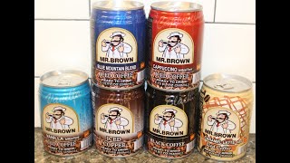 Mr Brown Coffee Blue Mountain Blend Cappuccino Vanilla Iced Black amp Caramel Latte Review [upl. by Marquita]