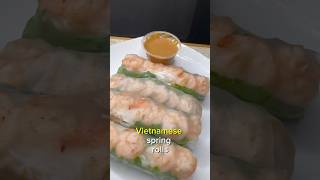 Vietnamese Shrimp Spring Rolls with Peanut Sauce shorts food [upl. by Hanus611]