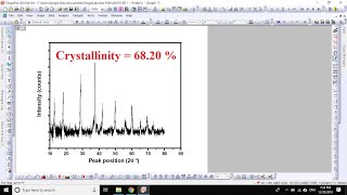 how to calculate crystallinity from XRD data using OriginLab  06 [upl. by Dowd]