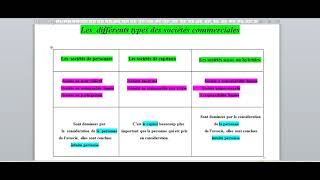 Les différents types des sociétés commerciales [upl. by Ajiam903]