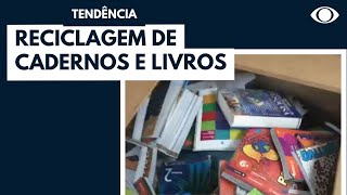 Reciclagem de livros e cadernos está crescendo [upl. by Sumetra612]