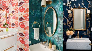 Bathroom Renovation with Wallpaper 60 Bathroom Wallpaper Inspiration Decor Ideas [upl. by Anail]