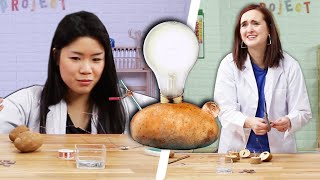 Adults Try Kids Potato Light Science Experiment [upl. by Eggleston]