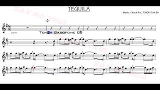 TEQUILA Sheet Music Sax Tenor Bb  video partitura [upl. by Ahsircal]