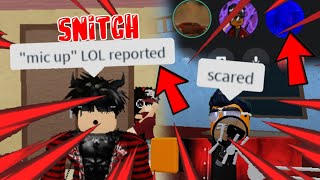 Toxic MM2 teamers REPORT me and get me BANNED for mic up  MM2 funny moments in Murder Mystery 2 [upl. by Annayhs]