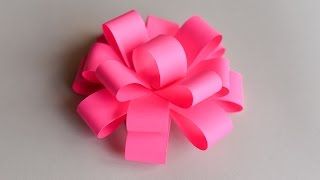 How to Make  Easy Paper Bow  Step by Step  Papierowa Kokarda [upl. by Oriana]