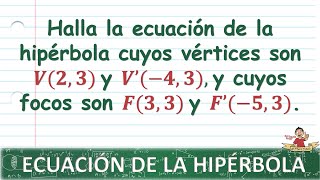 70 Ecuación de la hipérbola con centro fuera del origen Introducción fórmulas y ejercicio [upl. by Asha110]