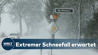 SCHNEE SATT Norddeutschland bereitet sich auf Schneestürme und Dauerfrost vor [upl. by Ahtinak]