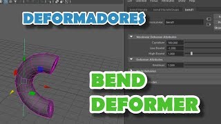 Autodesk Maya 2018  Como usar Bend Deformer  Deformadores [upl. by Nemrak]