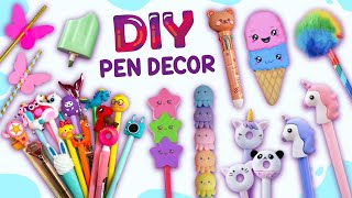 20 DIY PEN DECOR  PEN TOPPER IDEAS  EASY amp CUTE CRAFTS FOR SCHOOL [upl. by Loree]