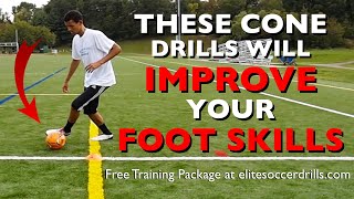 Soccer Drills  Cone Drills for Improved Soccer Foot Skills [upl. by Emmy]