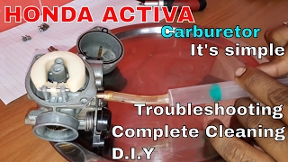 How to clean scooter carburetorHONDA ACTIVA😟😟 [upl. by Acimak373]