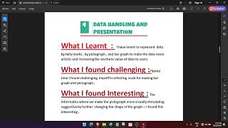 Learners Diary LD mathGanita Prakash class VI Six  4th ch Data Handling and Presentation [upl. by Kimble]