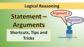 Statement and Arguments  Tricks amp Shortcuts for Placement tests Job Interviews amp Exams [upl. by Sisxela176]