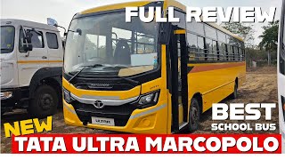 TATA ULTRA BS6 phase2 Marcopolo school Bus Detailed Specification Review and walkaroundtatamotors [upl. by Borroff]