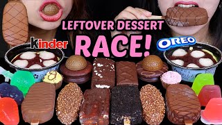 ASMR LEFTOVER DESSERT RACE MOCHI ICE CREAM SUNDAE KINDER DELICE TIKTOK JELLY OREO ICE CREAM 먹방 [upl. by Elbertina]