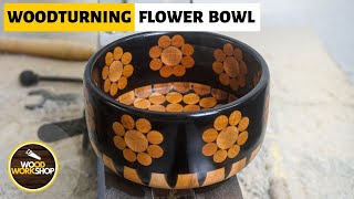 Woodturning Project  Flower Bowl [upl. by Annahavas]