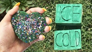 CRUSHING WET VS DRY FLORAL FOAM AND GUESS THE COLOR GLITTER FOAM SATISFYING ASMR [upl. by Francie]