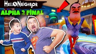 BODRUMA AÇILAN GİZLİ KAPI KAZIM USTA PEŞİMİZDE  HELLO NEIGHBOR ALPHA 2 FİNAL [upl. by Lamrouex]