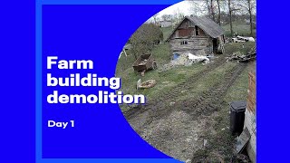 Farmhouse Demolition Day 1 Clearing around  Home Renovation Episode 9 [upl. by Madaras]