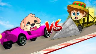 ¡COCHE VOLADOR vs DESTRUCTOR de AUTOS 💥😂 en GTA 5 CARA a CARA con SILVIOGAMER y PANCRACIO [upl. by Colbert]