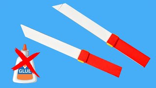 Paper knife without TAPE or GLUE  Ninja Weapon [upl. by Martella]