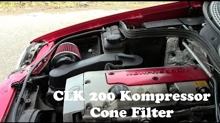 MercedesBenz CLK200 Kompressor  Cone Filter Install HDENG [upl. by Akcirehs]