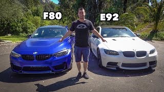 BMW M3 HEAD TO HEAD REVIEW F80 Vs E92  Is The V8 Still King [upl. by Atiugram]