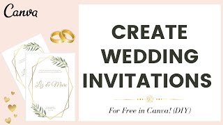 HOW TO CREATE WEDDING INVITATIONS ON CANVA  STEP BY STEP DIY COMPLETE CANVA TUTORIAL [upl. by Zetnas]