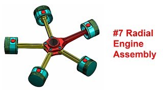 💫CREO TUTORIAL  Design of Radial engine assembly [upl. by Airotahs724]