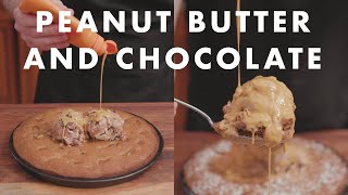 Peanut Butter and Chocolate Pizookie Recipe Giant Cookie [upl. by Nannoc]