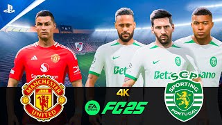 Ronaldo vs Mbappé Messi amp Neymar  Man Utd vs Sporting cp  FC 24 PC Gameplay [upl. by Faux]