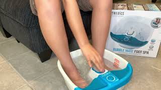 HoMedics Bubble Mate Foot Spa Toe Touch Controlled Foot Bath Review [upl. by Pega382]