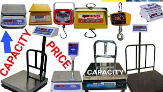 PRICE AND DETAILS OF ALL TYPE ELECTRONIC WEIGHING SCALE 5KG 10KG 20KG 30 KG 50 KG 500KG 200300 KG [upl. by Mellman]