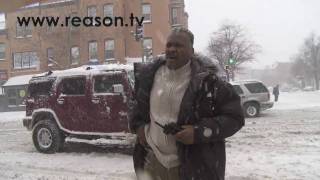 DC Cop Waves Gun at Snowball Fight [upl. by Lovmilla]