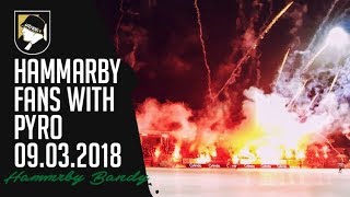 Hammarby fans with pyro 09032018 Bandy 12final [upl. by Kokaras]