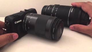 Best lens for the Canon EOSM Part 5 telephotos EFM 55200 vs EFS 55250 [upl. by Nilats276]