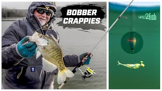 Winter Crappie Fishing with Jigs and Bobbers [upl. by Acinonrev]