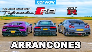 Lamborghini Huracán vs Audi R8 vs Nissan GTR  ARRANCONES [upl. by Helali]