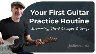 JustinGuitar Lesson 1 Practice Routine  Guitar for Beginners [upl. by Hulda162]